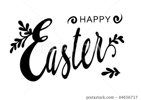 Hand drawn Easter lettering for greeting card 84656717