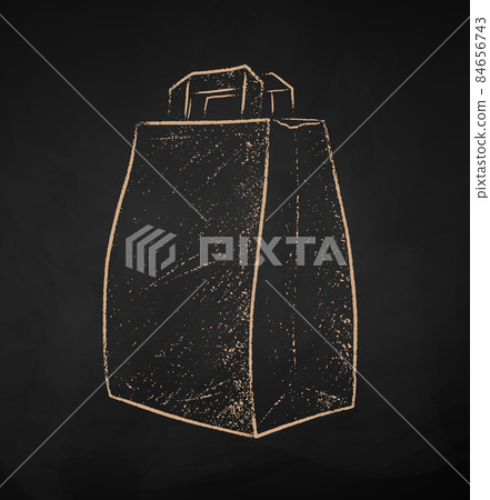 Chalk drawn vector illustration of Paper Bag 84656743