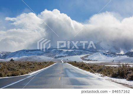 Road in winter mountains 84657162