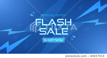 Flash sale banner. Abstract blue technology background Flash sale banner. Abstract blue technology background 84657918