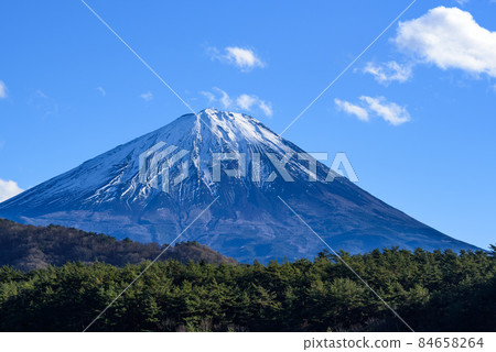 雪妝下的富士山和西湖的絕景 84658264