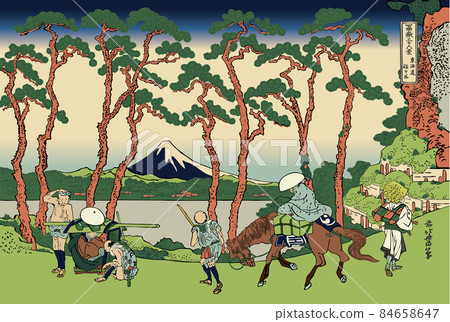 葛飾北齋圖片東海道保土谷標題 葛飾北齋圖片東海道保土谷標題 84658647