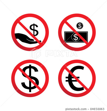 no money sign vector icon set isolated no money sign vector icon set isolated 84658863