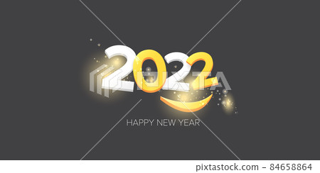 2022 Happy new year creative design horizontal banner background and greeting card with text. vector 2022 new year numbers isolated on modern grey background with sparkles and lights 2022 Happy new year creative design horizontal banner background and greeting card with text. vector 2022 new year numbers isolated on modern grey background with sparkles and lights 84658864