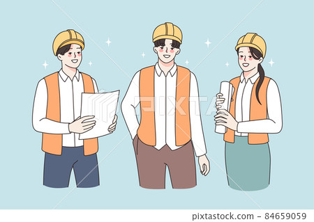 Construction industry and teamwork concept. Construction industry and teamwork concept. 84659059
