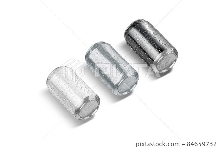 Blank black, silver, white aluminum 330 ml soda can mockup drops 84659732