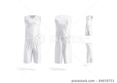 Blank white basketball uniform mockup, different views Blank white basketball uniform mockup, different views 84659753