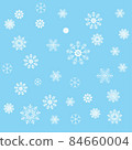 Illustration Christmas background with snowflakes of different sizes and shapes. 84660004