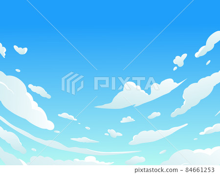 Vector illustration of Cloudy Sky in Anime style. Background design Vector illustration of Cloudy Sky in Anime style. Background design 84661253