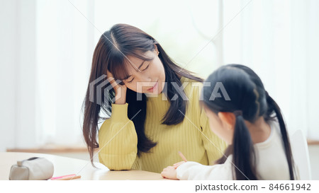 Mothers who are worried about raising children Childcare image 84661942