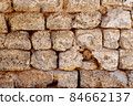 Old brick wall texture pattern. Vintage cement background material 84662137