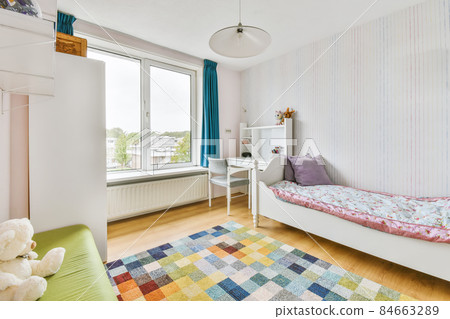 Children's room with a play of contrasting colors 84663289