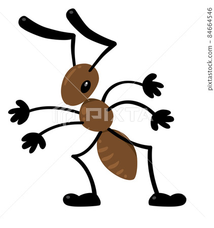 Funny small ant. Children illustration 84664546