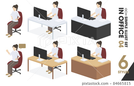 Illustration set "IN OFFICE 04" 6-piece shirt businessman office 84665815
