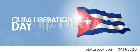 Cuba liberation day greeting card, banner with... - Stock Illustration ...