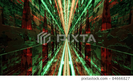 3d illustration of endless straight 4K UHD tunnel 84666827