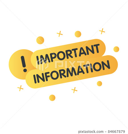Important information banner with geometric shapes on white background. Banner for business, marketing and advertising. Vector 84667879