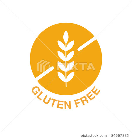 Gluten free food allergy product dietary label flat vector icon for apps and websites. Vector Gluten free food allergy product dietary label flat vector icon for apps and websites. Vector 84667885