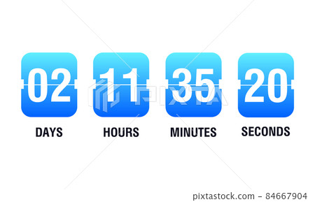 Countdown timer vector clock counter. Clock counter. Flip business scoreboard display design. Vector 84667904