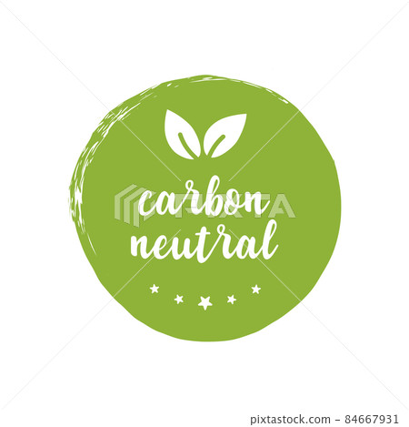 Carbon neutral icon green stamp. CO2 energy monoxide carbon ecology background label concept. Vector Carbon neutral icon green stamp. CO2 energy monoxide carbon ecology background label concept. Vector 84667931