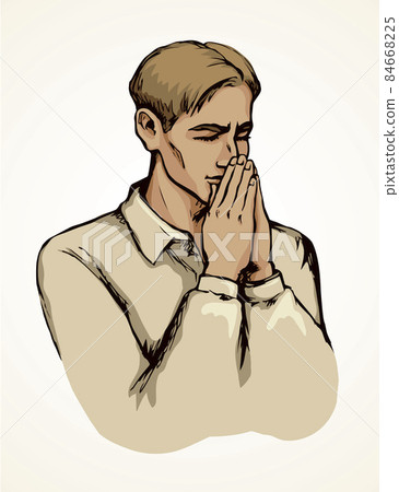 Vector image of the praying person 84668225