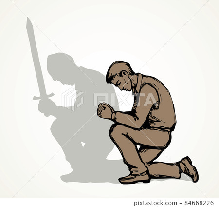 Vector image of the praying person Vector image of the praying person 84668226