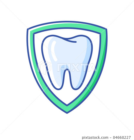 Illustration of teeth protection. Dentistry and health care icon. Stomatology medical item. Illustration of teeth protection. Dentistry and health care icon. Stomatology medical item. 84668227