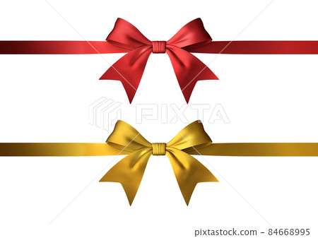 剪裁絲帶的立體圖（紅金） 84668995