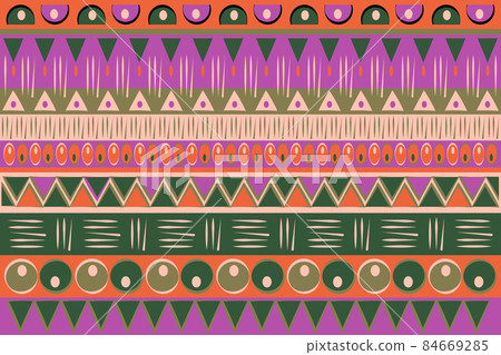 African print fabric, tribal ethnic ornament patchwork pattern. Handmade geometric elements ornament for your design, colorful Afro textile fashion style. Pareo wrap dress, carpet batik background African print fabric, tribal ethnic ornament patchwork pattern. Handmade geometric elements ornament for your design, colorful Afro textile fashion style. Pareo wrap dress, carpet batik background 84669285