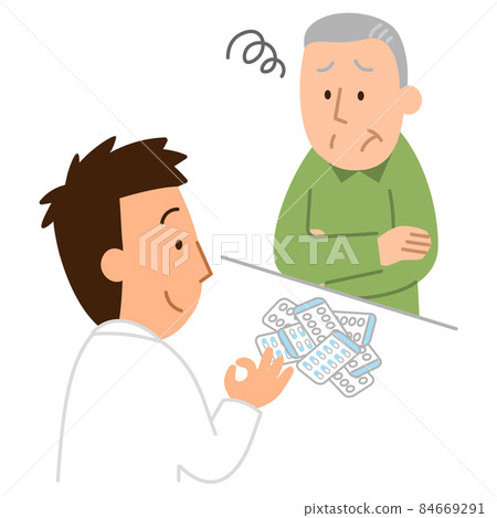 A man who has a large amount of medicine left and is consulting ② A man who has a large amount of medicine left and is consulting ② 84669291