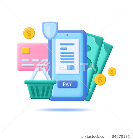 3d Concept Payment Processing Plasticine...-插圖素材 [84670185] - PIXTA圖庫