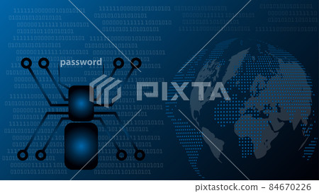 Spider, Globe, Security Concept, Digital Background  84670226