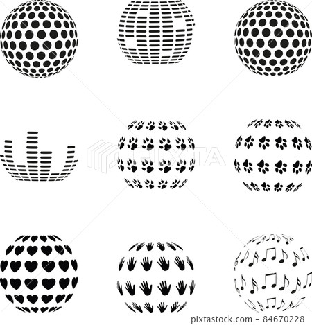 Design elements, collection, abstract sphere  84670228