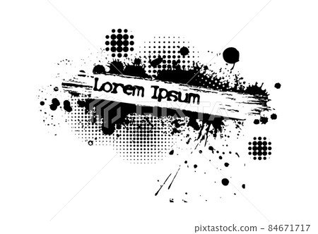 Paint stains black blotch background. Grunge Design Element. Brush Strokes. Frame for text. Vector illustration 84671717