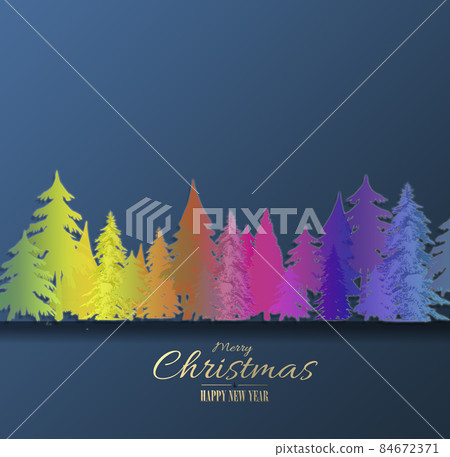 Rainbow Christmas tree card - Stock Illustration [84672371] - PIXTA