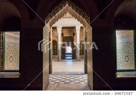 The Taourirt Kasbah El Glaoui at the town of Ouarzazate in south-central Morocco 84672587