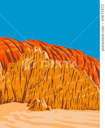 Cathedral Gorge State with Eroded Soft Bentonite Clay in Lincoln County Nevada USA WPA Poster Art Cathedral Gorge State with Eroded Soft Bentonite Clay in Lincoln County Nevada USA WPA Poster Art 84672972