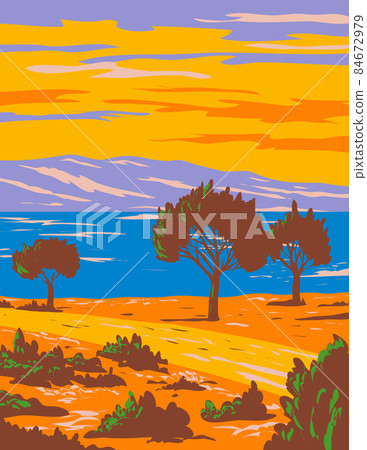 Bear Lake State Park Along the Shore of Rendezvous Beach Utah USA WPA Poster Art 84672979
