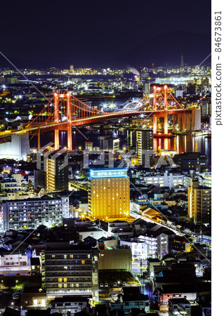 Wakato Ohashi（福岡縣北九州市）在高遠山的夜景中被照亮 84673861