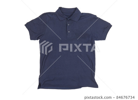 Dark blue T-shirt blank white background Dark blue T-shirt blank white background 84676734