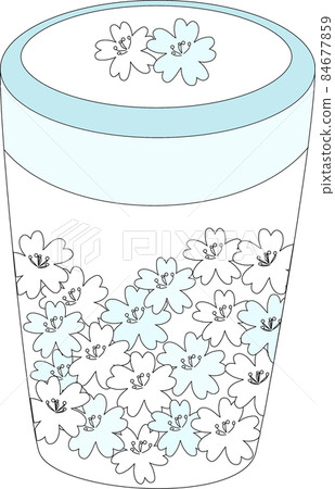 我的瓶子裡到處都是櫻花。這是一個插圖 84677859