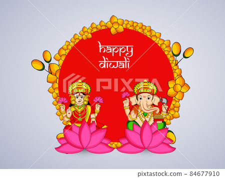 illustration of hindu festival Diwali illustration of hindu festival Diwali 84677910