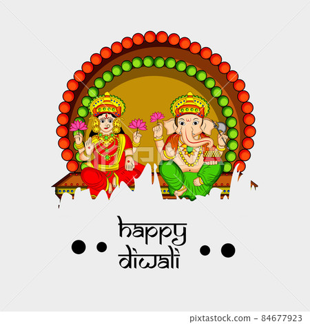 illustration of hindu festival Diwali illustration of hindu festival Diwali 84677923
