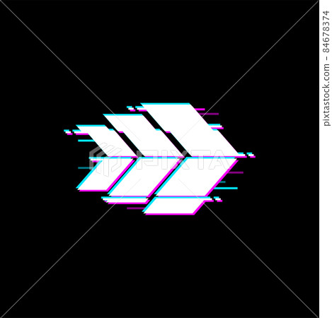 Way pointer arrow pointing right isolated ui game interface panel design element. Vector web navigation button, three arrows pointers on malfunction or distortion display glitch effect, digital noise Way pointer arrow pointing right isolated ui game interface panel design element. Vector web navigation button, three arrows pointers on malfunction or distortion display glitch effect, digital noise 84678374