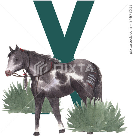 Native American Indian alphabet A-Z watercolor 84678515