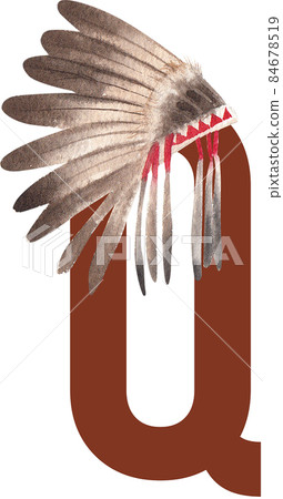 Native American Indian alphabet A-Z watercolor 84678519