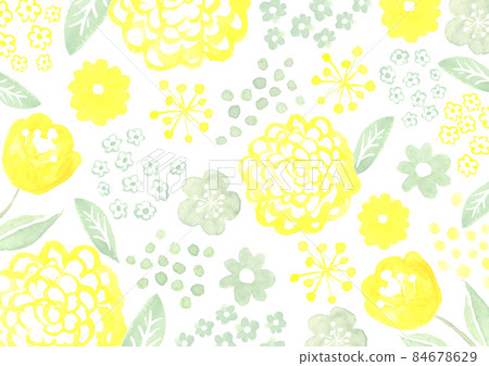 Scandinavian floral pattern drawn in watercolor 84678629