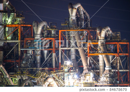 《Fukuoka Prefecture》 Kitakyushu factory night view, Kanda Town 《Fukuoka Prefecture》 Kitakyushu factory night view, Kanda Town 84678670