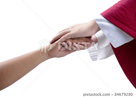 Jesus Christ gave his help to his follower Jesus Christ gave his help to his follower 84679280