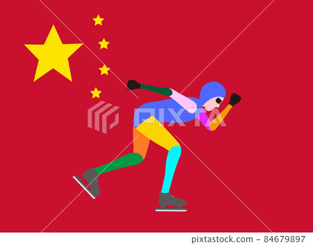 它是滑冰運動員表演的插圖素材。 它是滑冰運動員表演的插圖素材。 84679897